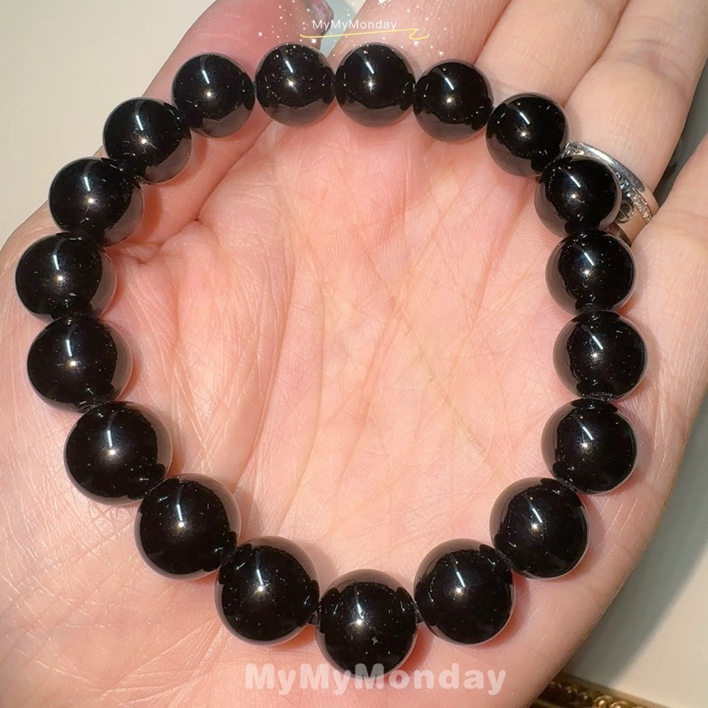 Black Obsidian Bracelet 10mm - Picture 2 of 6